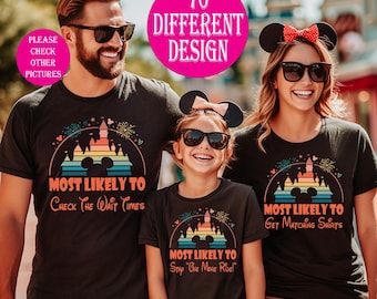 Camisetas personalizadas para viajes familiares a Disney, Camisetas Disney con la frase "Lo más probable es que hagas un viaje familiar", Camisetas Disney a juego, Camisetas del equipo de Disneyland, Camiseta de Disneyworld