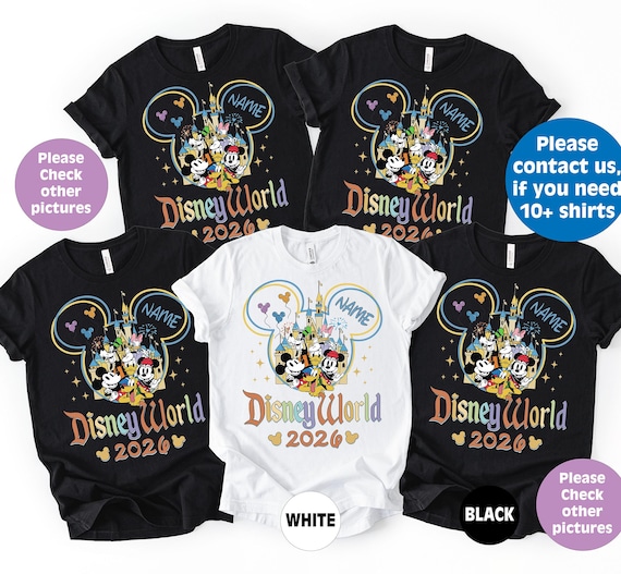 Custom 2026 Disney Family Vacation Shirts, Matching Mickey Minnie T-shirts, Disney world shirt