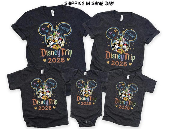 Disney 2025 Shirts, Disneyworld Shirts, Disney Vacation T-shirt, Disney Couple Shirt, Disney Clothes, Disney Family Sweat, Disney Trip 2025