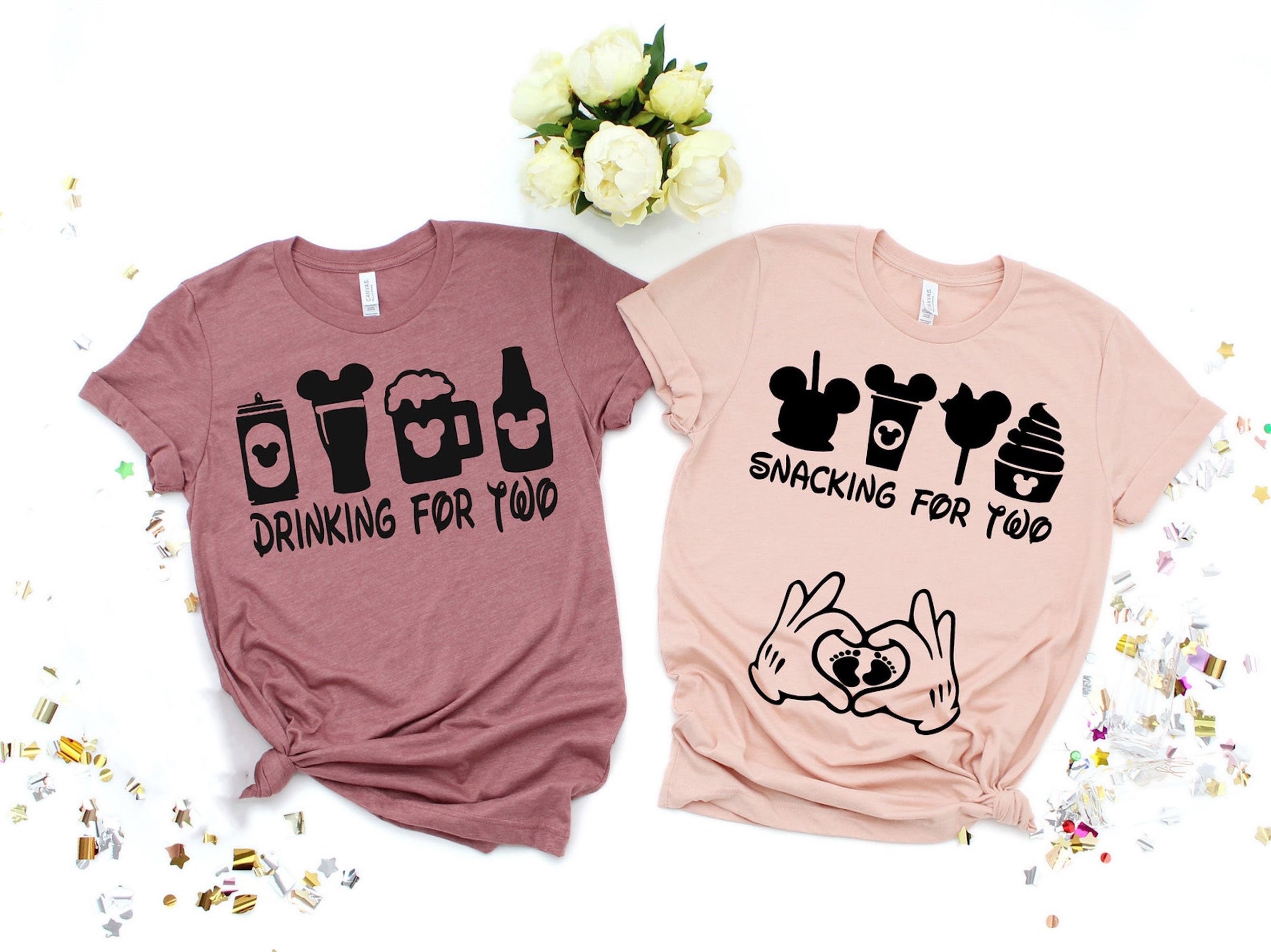 Discover Disney Vacation, Snacking For Two Pregnancy Announcement Shirt