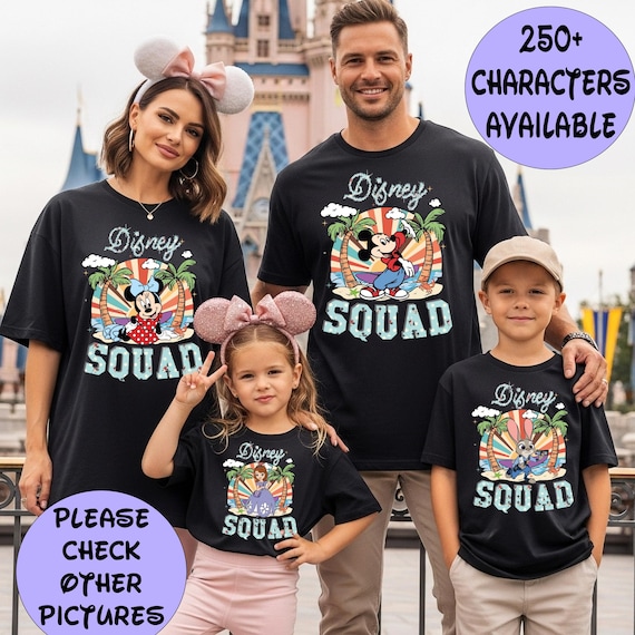 Disney Squad Characters Shirt, Custom Disney Trip Shirt, Disney Vacation Shirts, Disney Family shirts, Disney Matching T-shirt