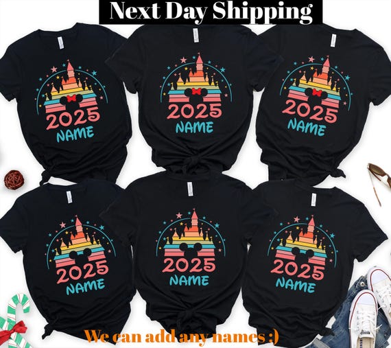 Disney 2025 personalization Shirts, Disneyworld Shirts, Disney Vacation T-shirt, Disney Couple Shirt, Disney Family shirt, Disney Trip 2025