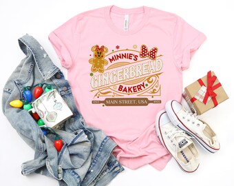 Minnie's Gingerbread Bakery Shirt, Disney Christmas Party Tee