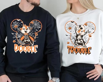 Double and Trouble Halloween Disney Shirt, Double Trouble sweatshirt, Chip n Dale shirt, Disneyland halloween, Halloween party shirt