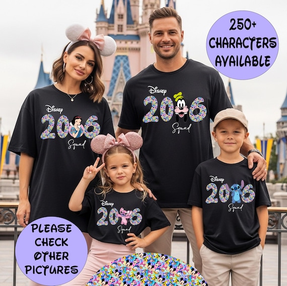 Disney 2026 Characters Squad shirt, Matching Disney shirt, Disneyland shirt, Custom Disney shirts, Disneyworld shirt, Magic kingdom shirt