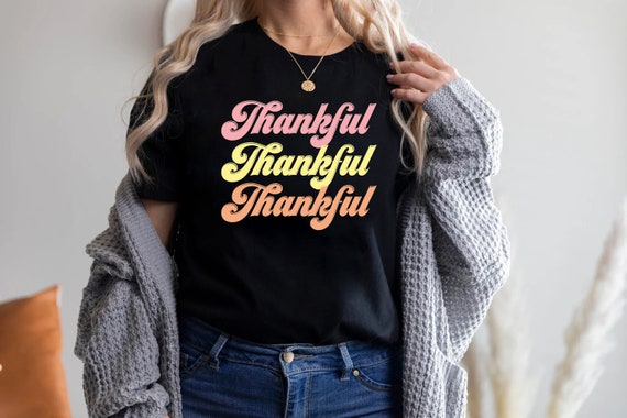 Retro Thankful T-Shirt, Happy Thanksgiving Shirt