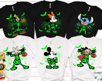 Camisetas de Halloween de esqueleto de la familia Disney, camisetas de Halloween de Disney, camisetas de la familia Disney, sudadera de esqueleto, camiseta de Halloween, camiseta de Halloween