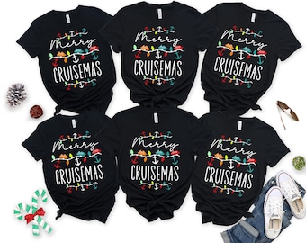 Camiseta de crucero de Disney con luces de Merry Cruisemas, camiseta a juego para familias de cruceros, camiseta Let It Snow, camiseta de vacaciones navideñas, camiseta de crucero