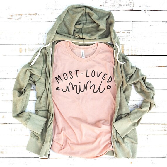 MOST LOVED MIMI, Mom Shirt, Mothers Day Graphic Crew Neck Cotton Shirt, Starbucks Lover Gift, mom gift