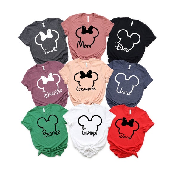 Disney Family Shirts, Mickey and Minnie Head Shirt, Disneyland T-shirt, Disneyworld Family Shirts, Custom Disney Vacation Trip Shirts