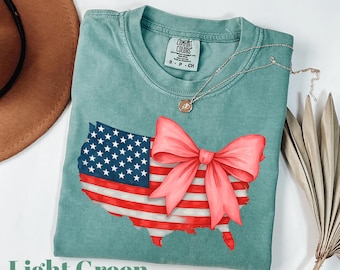 Comfort Colors 4th of July Shirt: Patriotic USA Flag Tee