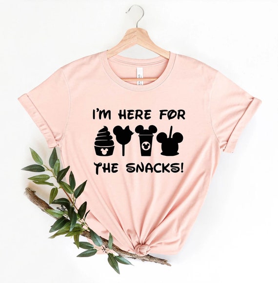 I'm Here for the Snacks T-Shirt, Disney Family Outfits, Disneyworld, Disneyland, Minnie, Snack Goals, Mom Outfit, Holiday Shirt, Mickey