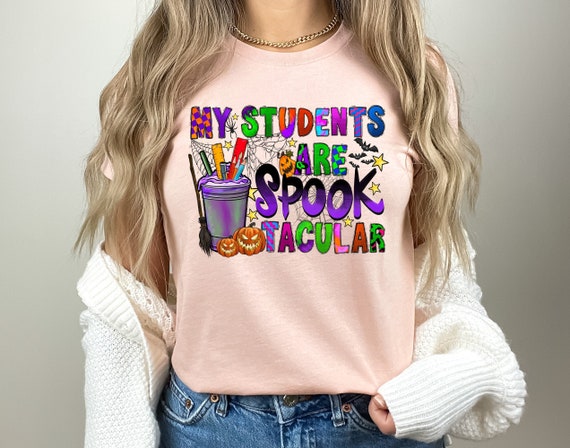 Spooktacular Teacher Halloween Shirt: Cotton Blend Tee