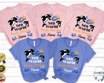 Disney Sea World Family Adventure 2026 Shirt, Disney Sea World Matching Shirt, Custom Disney Sea World Group Shirt, Disney custom Shirt