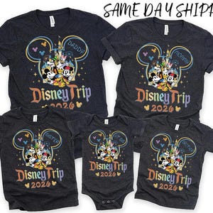 Disney 2026 Matching Family Trip Shirts, Disney 2026 custom Shirt, Disneyworld 2026 shirt,Matching disney vacation 2026 shirts,Disney shirts
