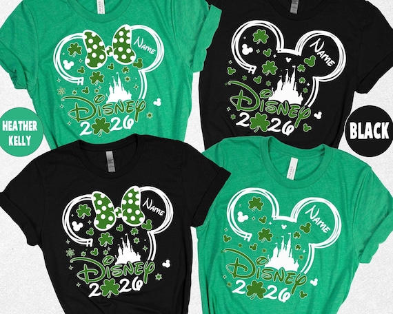 Custom disney shirt, Patricks day shirt, Disneyworld, Shamrock Minnie and Mickey Mouse  shirt, St. Patrick's Day Shirts and Sweatshirts