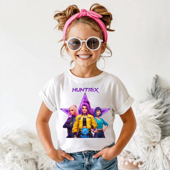 Kpop Demon Hunters Kids Shirt, Huntrix Girl T-Shirt, Kpop idol group Shirt, Mira, Rumi, Joey Shirt,Demon Hunter Merch, Hunters X Gift