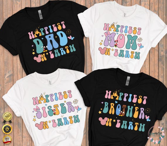 Happiest "Custom" On Earth shirts, Disney Family Shirts, Family Matching tees, Adult Kid Toddler tee, Disney world T-shirts