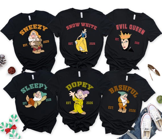 Seven Dwarfs Matching Shirts, Seven dwarfs, Disney Family Shirts,Disney group shirts,7 Dwarfs Shirts,matching dwarf shirt,Snow White