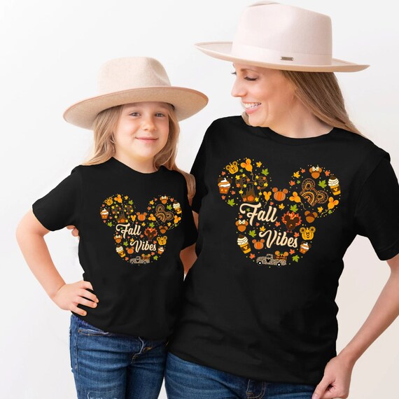 Fall Vibes Mickey head Shirt, Disney fall shirt, Autumn Shirt,Cute Fall Vibes Retro Shirt,Thanksgiving matching family Vacation,gift for her