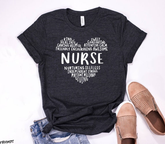 Nurse Typography Heart Shirt, premium quality nurse tshirt, personalized gifts for nurses, nurse appreciation shirt, nicu nurse tops, ob lpn