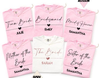 Comfort Colors Bachelorette Party Shirts, Custom Bride Team Bride Bridesmaid Tops