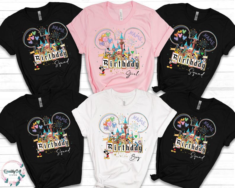 Disney Birthday Squad Shirt, Matching Family Trip Tee, Birthday Girl shirts image 2