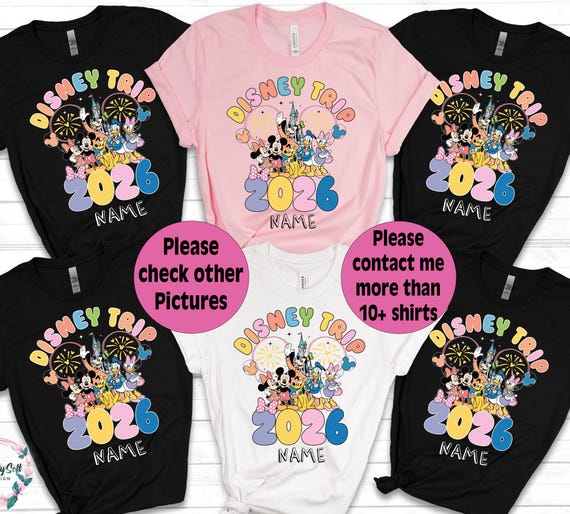 Custom Disney Trip 2026 Puffy design Shirts, Disneyland Shirts, Disney Vacation T-shirt, Disney Couple Shirt, Disney Clothes, Disney Family