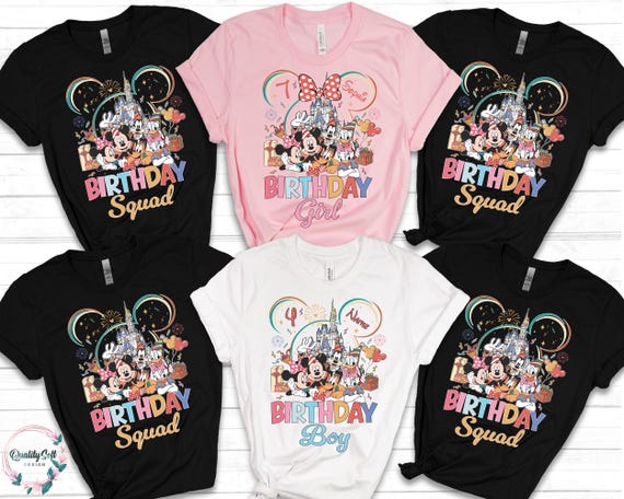 Disney Birthday Girl Shirt, Disney Birthday Boy Shirt, Disney Birthday squad Shirt, Disney Birthday Crew Shirt, Disney Birthday Party Shirts