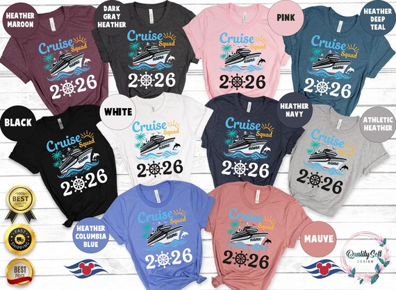 Customizable Cruise Squad 2026 Shirts, Family Vacation Matching Tees