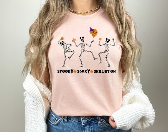 Spooky Scary Skeleton Shirt,Disney Skeleton Halloween Shirt,Cute Mickey Skeleton Shirt,Mickey Halloween Balloon Shirt,Dancing Skeleton Shirt