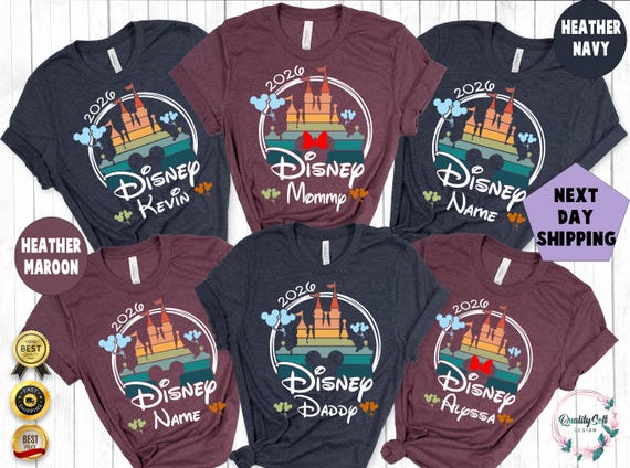 Custom Disney 2026 Family trip Shirt, Disney Family Trip 2026 Shirt, Disneyworld 2026 Personalized Family Vacation Outfit,Family 2026 Shirts