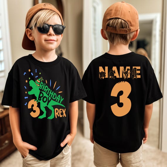 3 Rex Birthday Boy Shirt: Custom Dinosaur 3rd Birthday