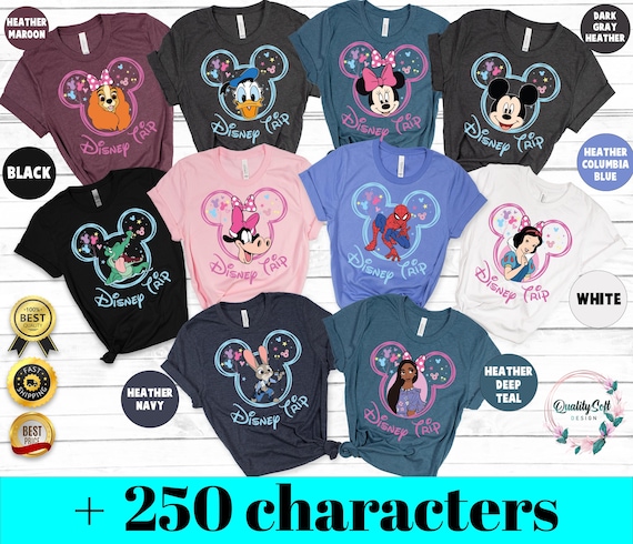 Custom 2026 Disney +250 Characters Shirt, Custom Disney Trip 2026 Shirt, Disney 2026 Shirts, Disney Family shirts, Disney family shirts