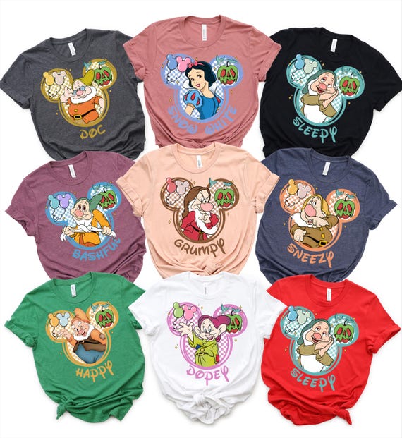 Seven Dwarfs Shirts, Snow white shirt, Disney seven dwarfs Shirts,Grumpy shirt, Disney Family Shirts,Disney family,Dopey shirt,Bashful shirt