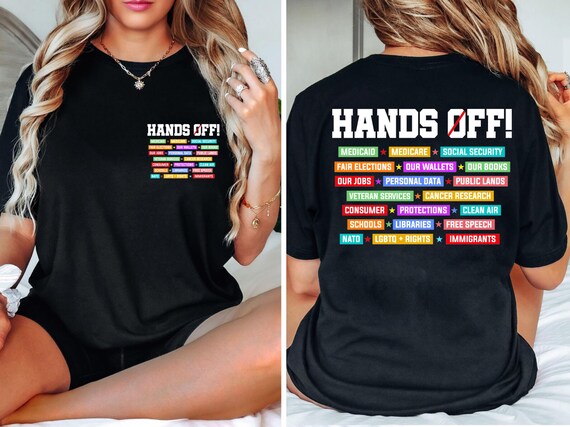 Front and Back Hands Off Protest Shirt, Hands off shirt, Hands off, Environmental Rights T-Shirt, Save Public Lands,Medicare,Social Security