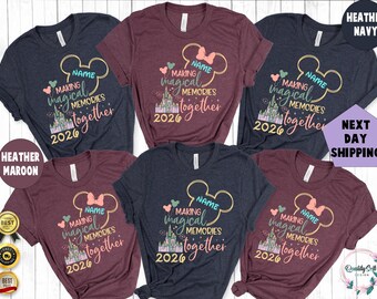 Personalized 2026 Disney Family Trip Shirt, Minnie and Mickey Matching Tees