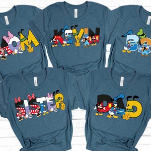 Disney Custom Matching Personalized Name Shirts, Disney Family custom Shirt, Mickey and Friends shirt, Disneyworld custom Family Shirt image 3