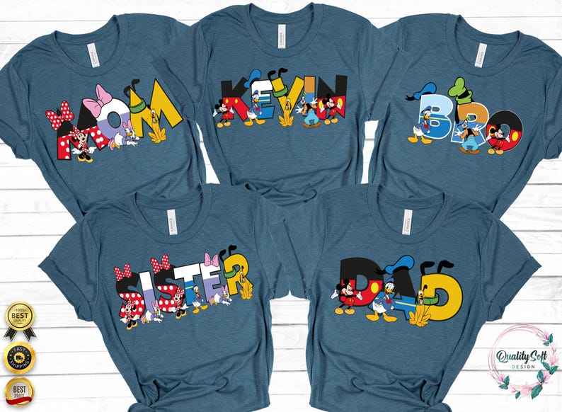 Disney Custom Matching Personalized Name Shirts, Disney Family custom Shirt, Mickey and Friends shirt, Disneyworld custom Family Shirt image 3