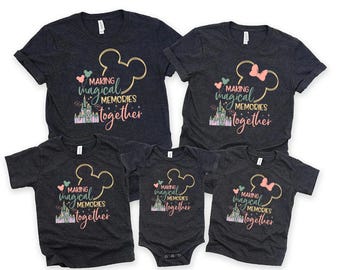 Camisetas de vacaciones familiares de Disney, camisetas a juego de Minnie y Mickey