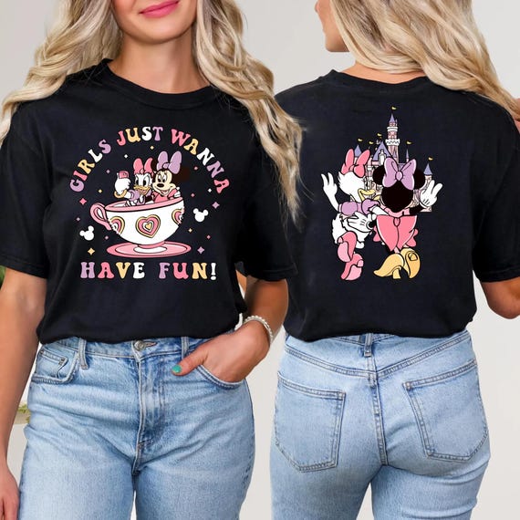Girls Just wanna have fun Disney Trip Shirts,Disney Girls trip,Disneyland Shirts, Disney Vacation T-shirt, Disney group Shirt,Disney girls