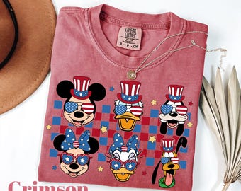 Comfort Colors® 4th of July Mickey & Friends Shirt, Disney Family Shirt,Disney Trip Shirt, Disney 4th of July Shirt,4th of july disney shirt