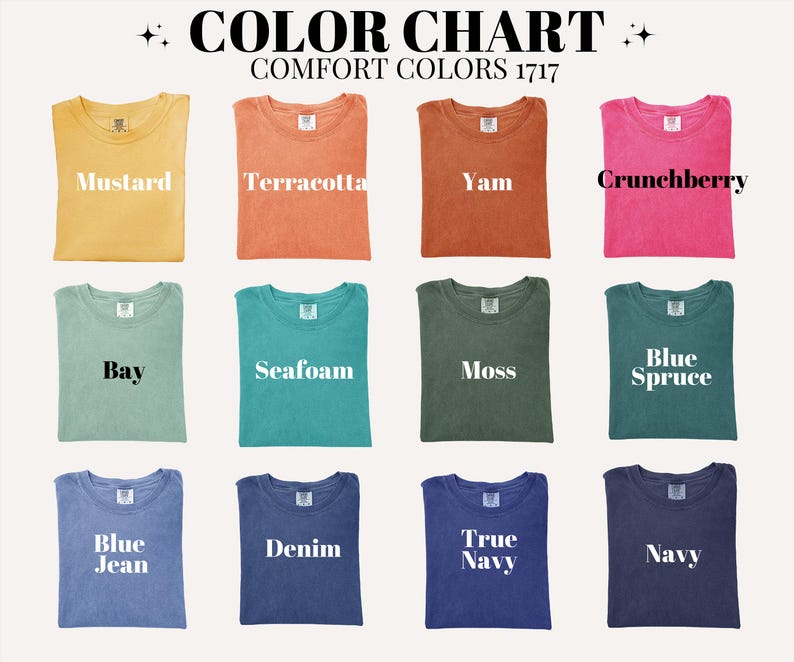 a group of different colors of shirts