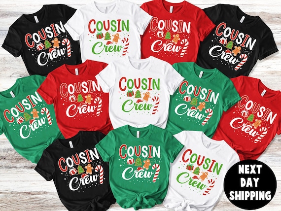 Cousin Crew Christmas Shirt, Matching Family Xmas Tees, Long sleeve and Sweatshirt