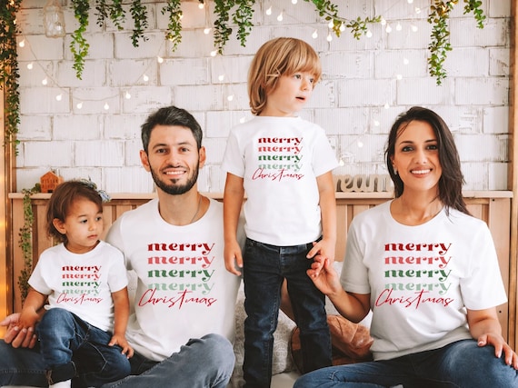 Merry Christmas Family Shirt, Matching Holiday Tees