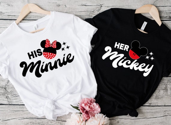 Disney Her mickey shirt and His minnie shirt, Gift for her, Disneyland Shirts, Gift for him, Disneyworld Family Shirt, Disney Trip shirts