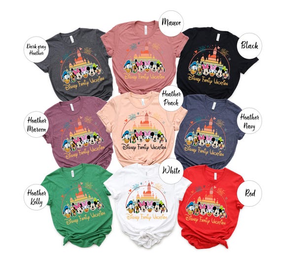 Disney Family Vacation custom Shirts, Disneyland T-shirt, Disneyworld Family Tees, Custom Disney Trip  Vacation Shirts, Disney Squad Shirt