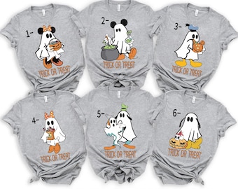 Trick Or Treat 6 Disney Ghost halloween characters shirt, Halloween Disney shirts,Halloween disney costumes, Halloween gift, Funny Halloween