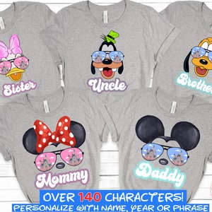 Custom Disney Family Vacation Shirts, Matching Characters Tee
