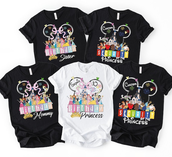 Custom Disney Birthday Shirt, Security of the Princess Shirt, Birthday Squad Shirts, Birthday Family Trip Tees, Disney Birthday Party Shirt